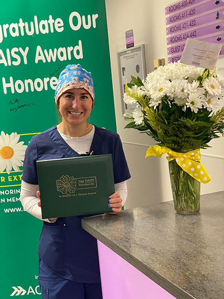 Hannah Glennon, RN, October 2022 Daisy Award Winner