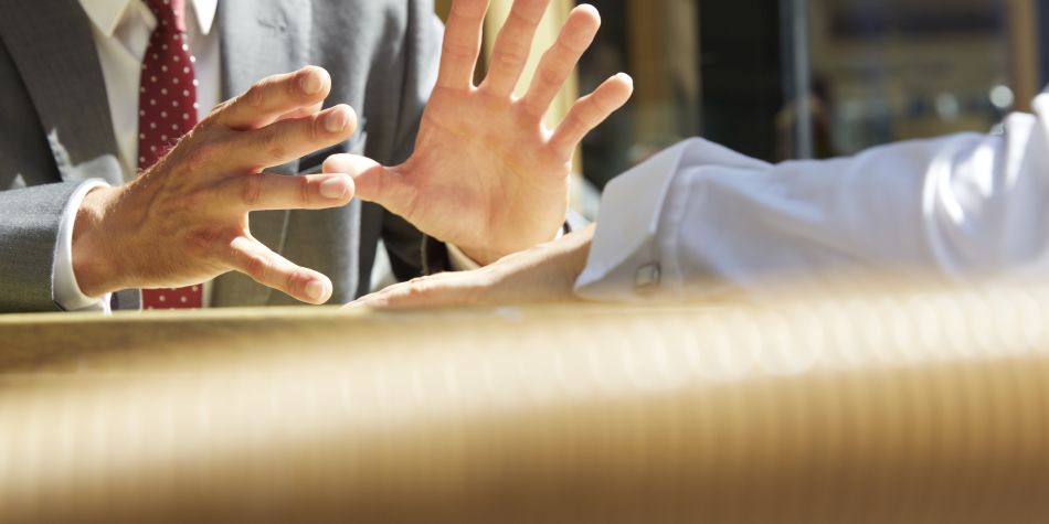 Businessman hands close-up